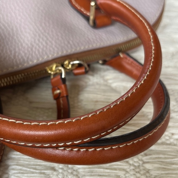 Dooney & Bourke Gray Lavender Pebble Grain Leather Zip Top Handle Satchel Bag - Picture 16 of 16